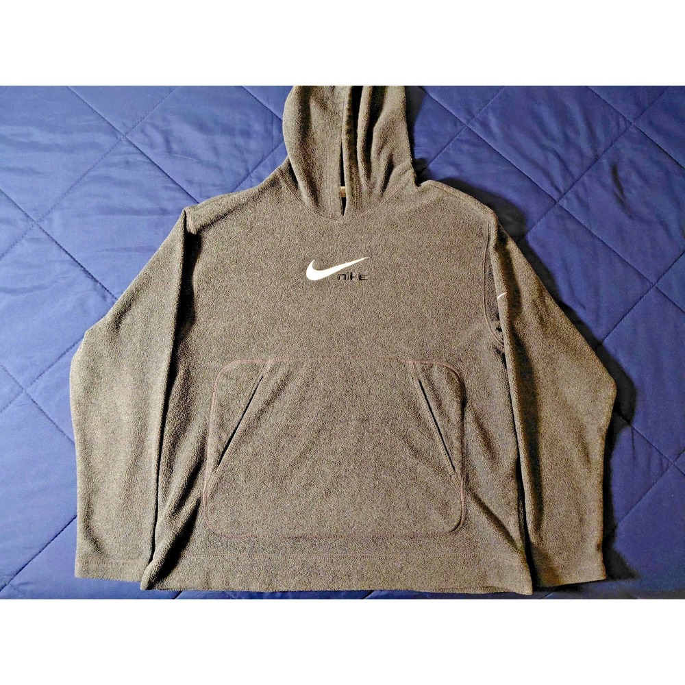 Nike Therma-Fit Gray Fleece Hoodie Pullover Sweatshirt - Size M